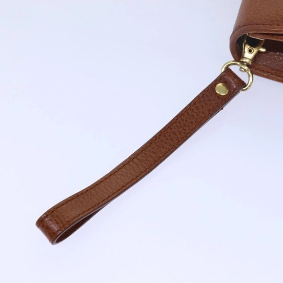 Burberrys Clutch Bag Leather Brown Auth bs15802 - Picture 7 of 15